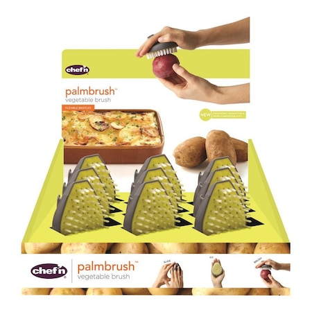 Chef N Chef'n Palmbrush Gray/Yellow Plastic Vegetable Brush 102-216-336